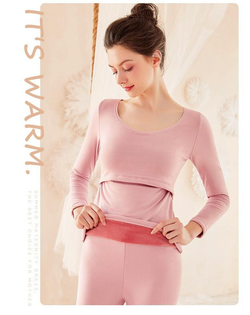 Pregnant women nursing thermal underwear fall/winter pajamas set